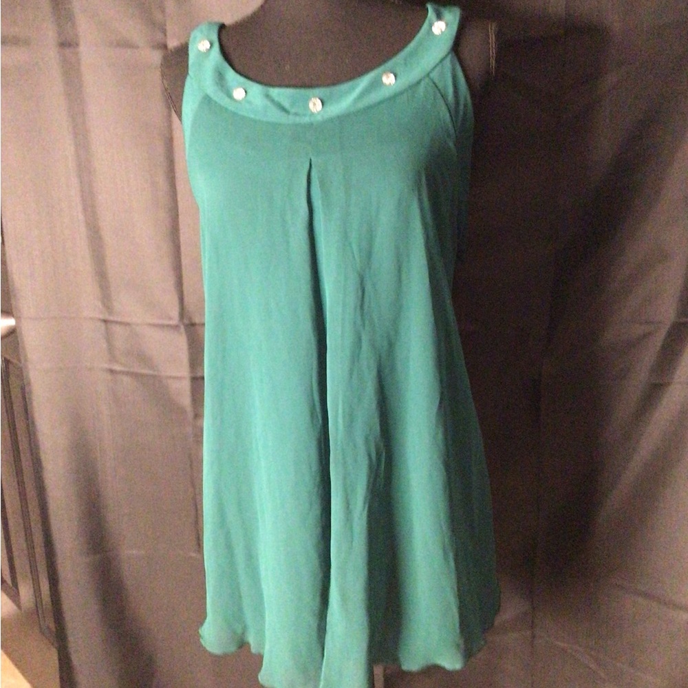 #731.  Mint Green Embellished Sleeveless Tank Top